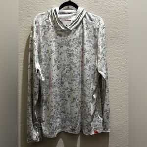 Grunden 2X Men's Gray and White Camouflage Hoodie